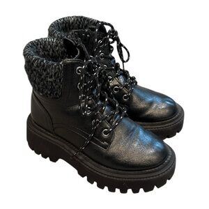 Dolce Vita | Faux-Fur Trim Lace-Up Sparkly Combat Boots for Little Girls